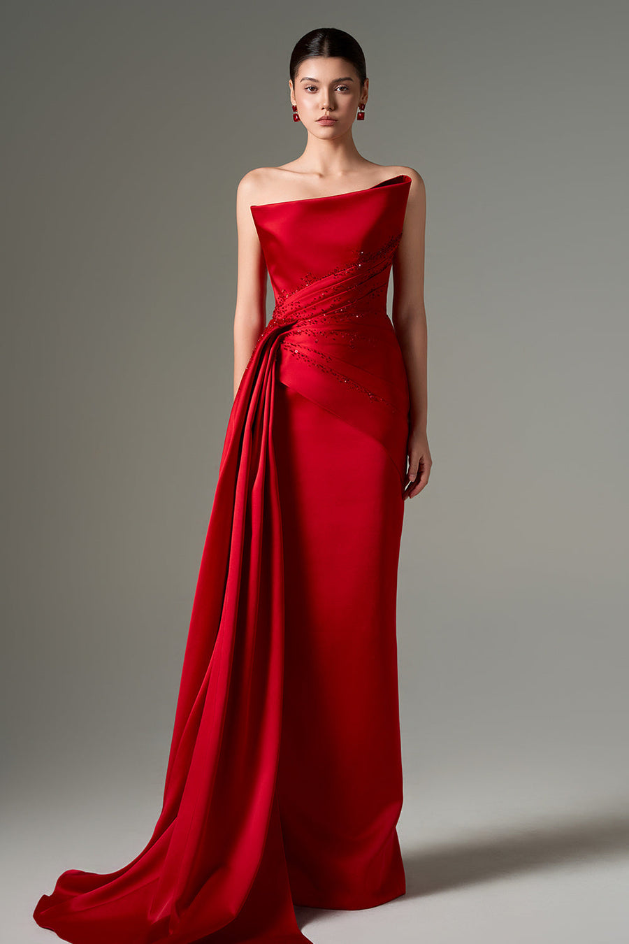 Parisa Sheath Extended Flap Taffeta Silk Floor Length Dress Gown Dress 21Six