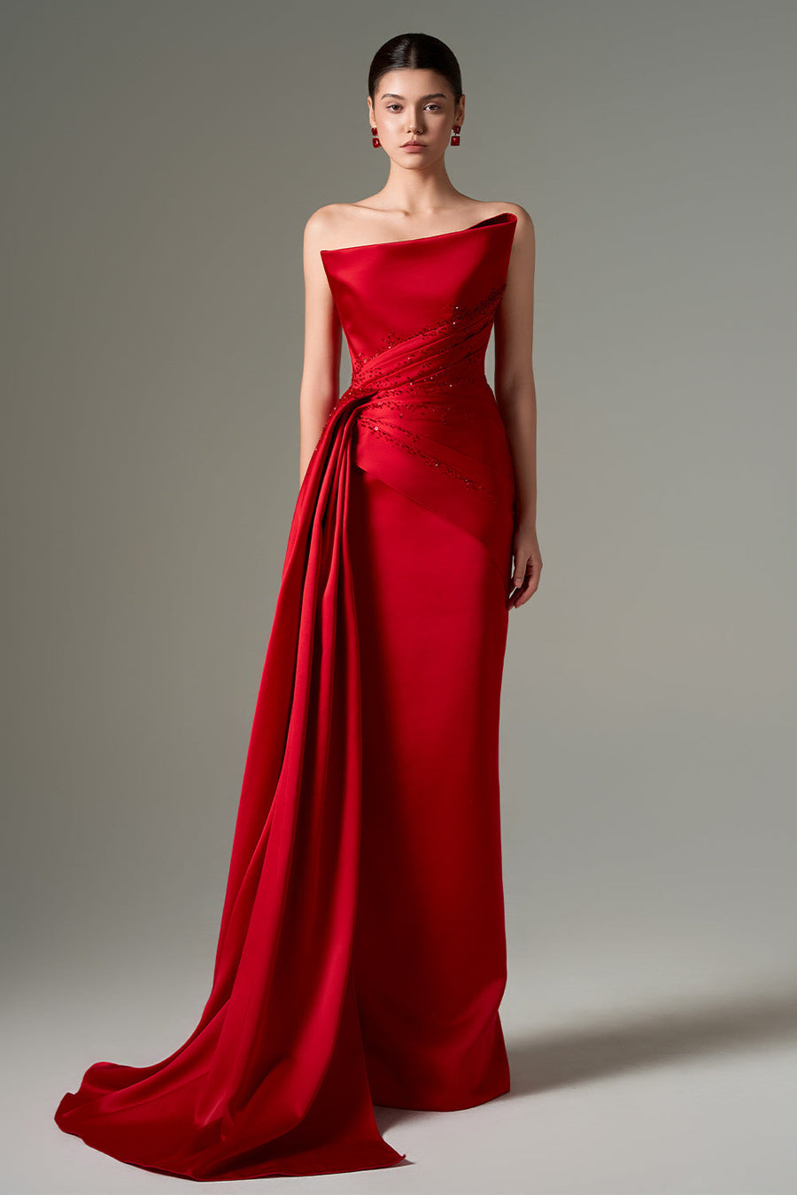 Parisa Sheath Extended Flap Taffeta Silk Floor Length Dress Gown Dress 21Six