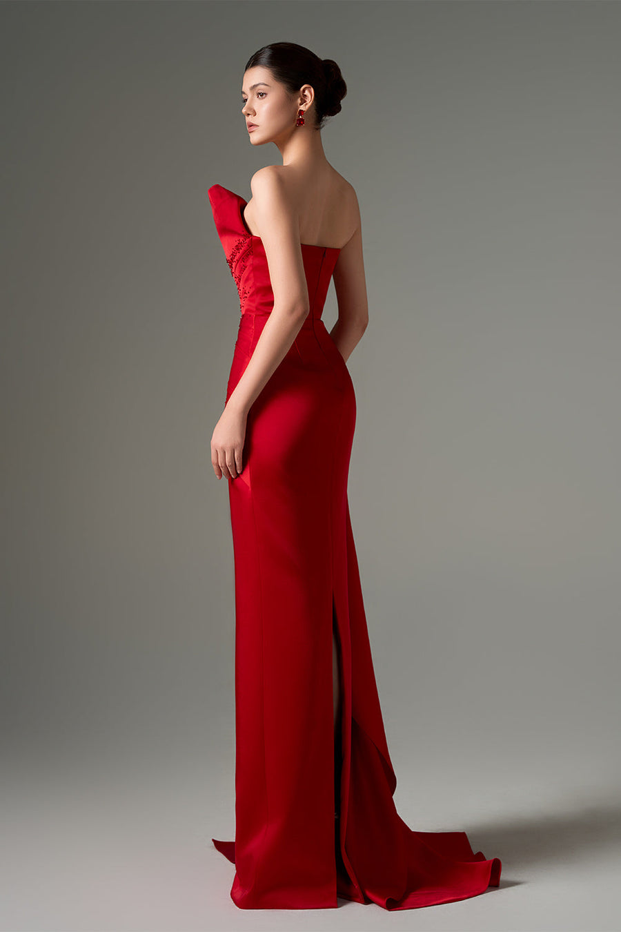 Parisa Sheath Extended Flap Taffeta Silk Floor Length Dress Gown Dress 21Six