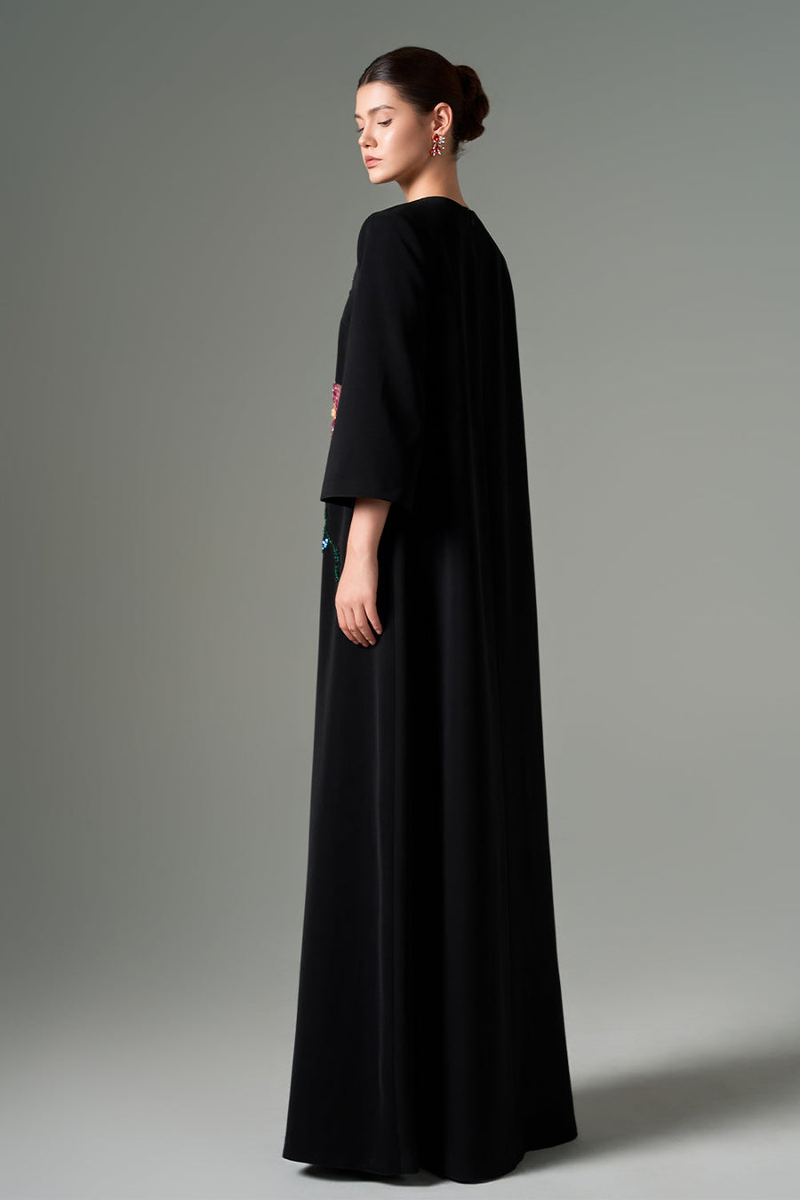 Zara Trapezoid 3/4 Sleeved Crepe Floor Length Dress Gown Dress 21Six