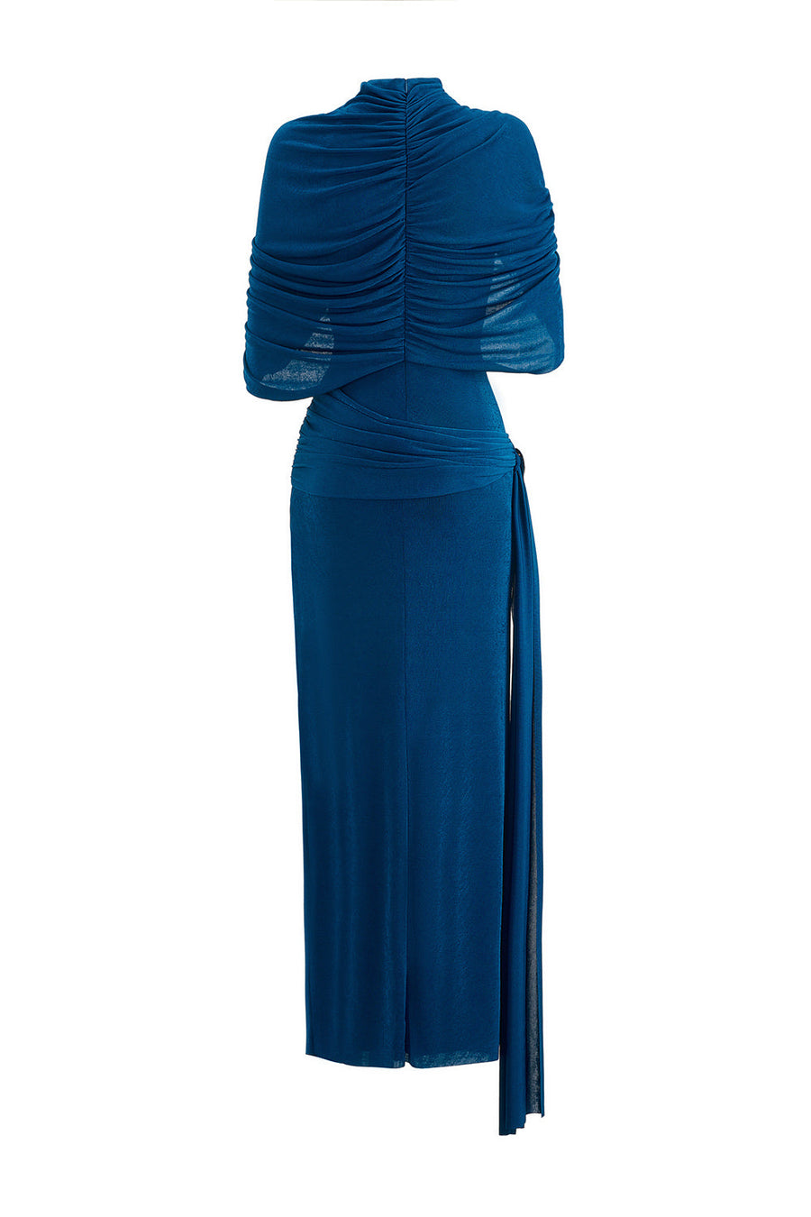 Athena Sheath Cape Shoulder Elastic Cotton Maxi Dress 3