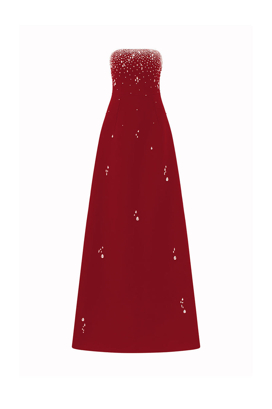 Ermias A-line Straight Across Neck Velvet Satin Floor Length Dress 9
