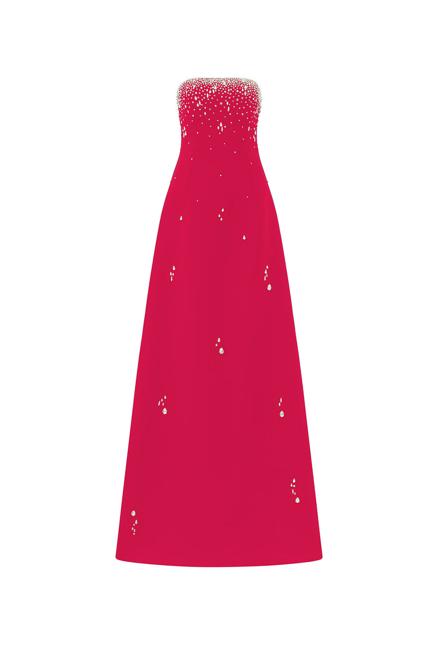 Ermias A-line Straight Across Neck Velvet Satin Floor Length Dress 10