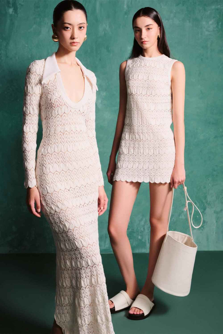 Annabella Sheath Scoop Neck Cotton Lace Floor Length Dress