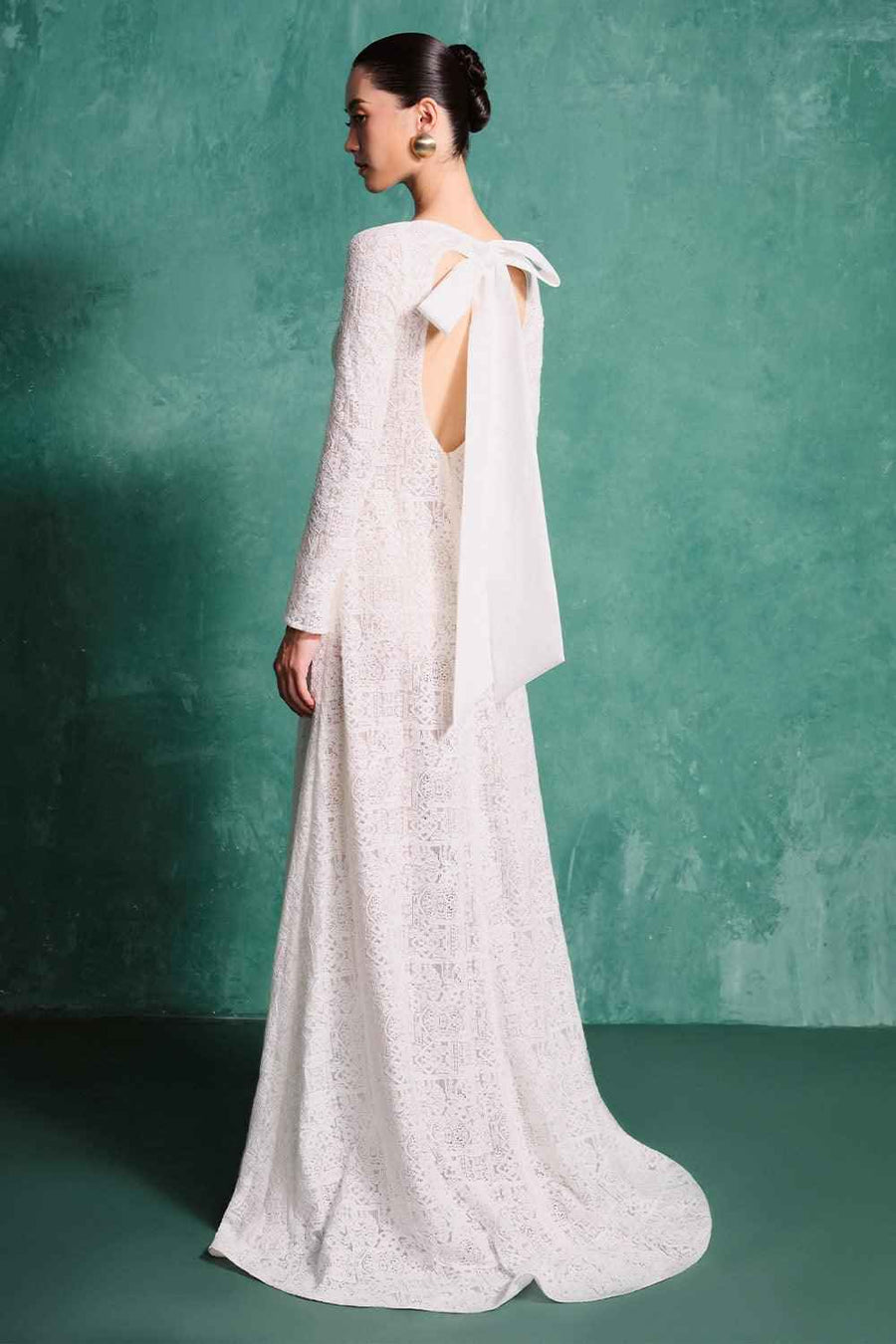 Aphrodite A-line Boat Neck Cotton Poplin Floor Length Dress