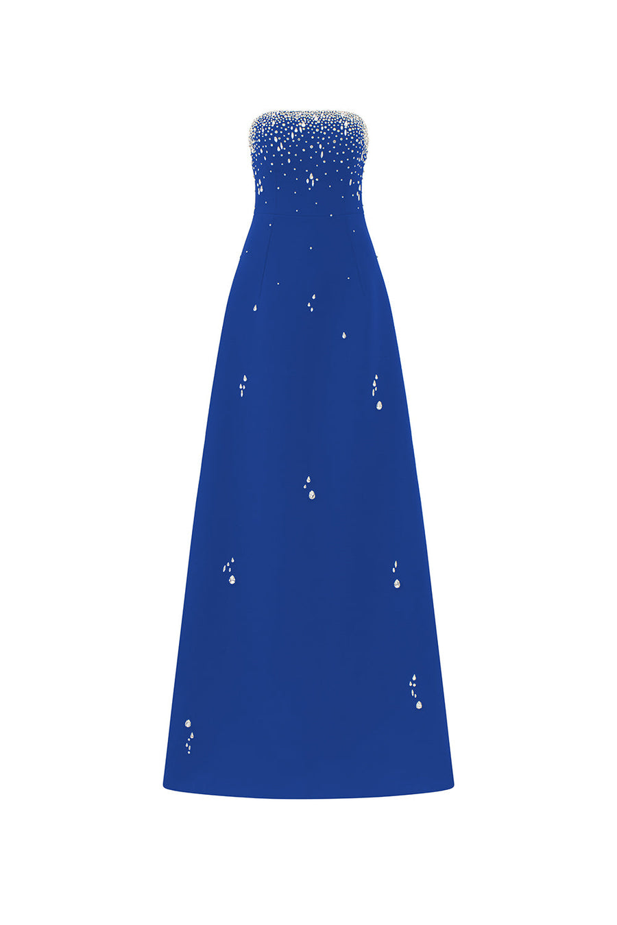 Ermias A-line Straight Across Neck Velvet Satin Floor Length Dress 8