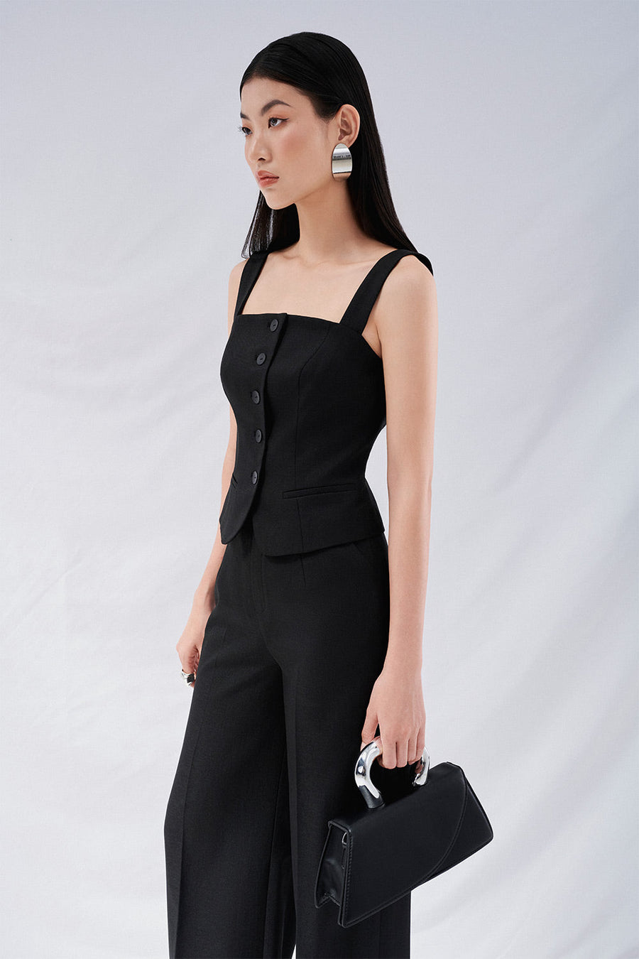 Sadie Straight Front Zipper Twinkle Taffeta Maxi Pants 2