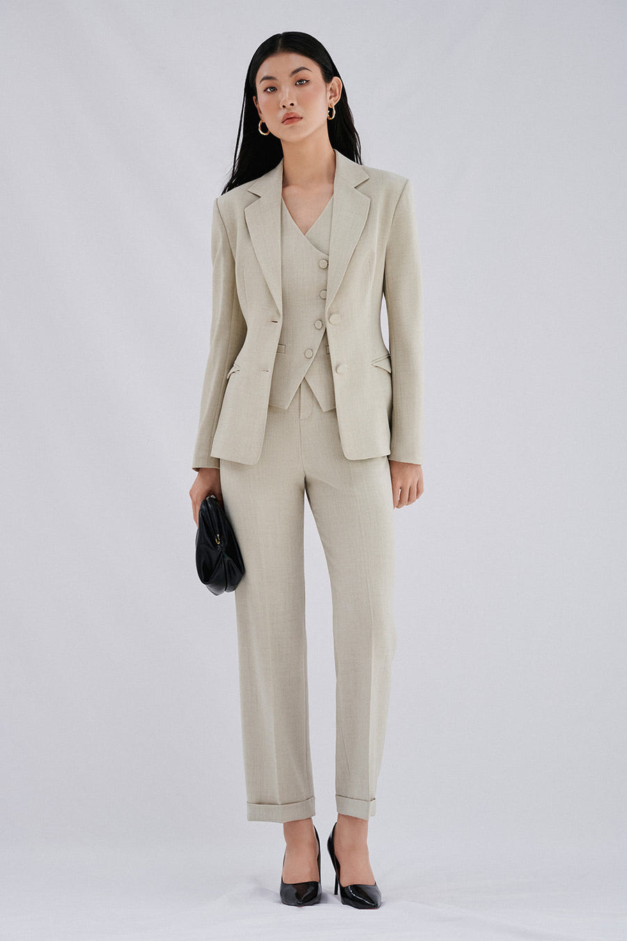 Maddy Straight Slim Leg Twill Maxi Pants 5