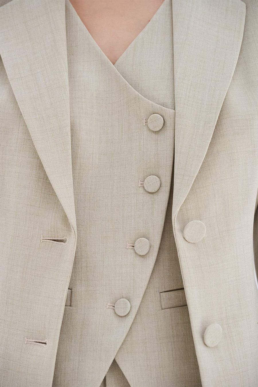 Maddy Sheath Notch Lapel Twill Blazer 2