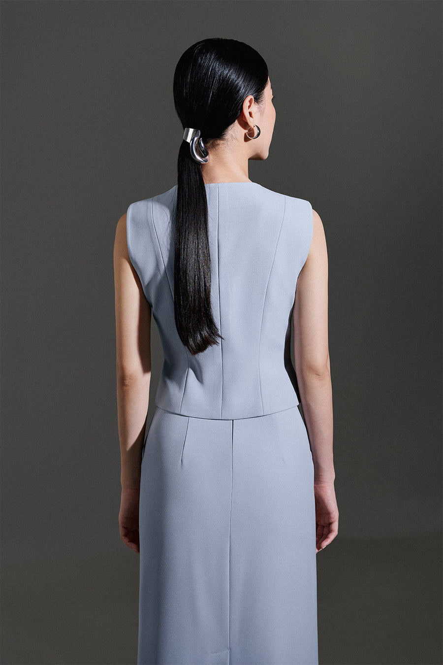 Xavia Bodycon Sleeveless Twill Vest 9