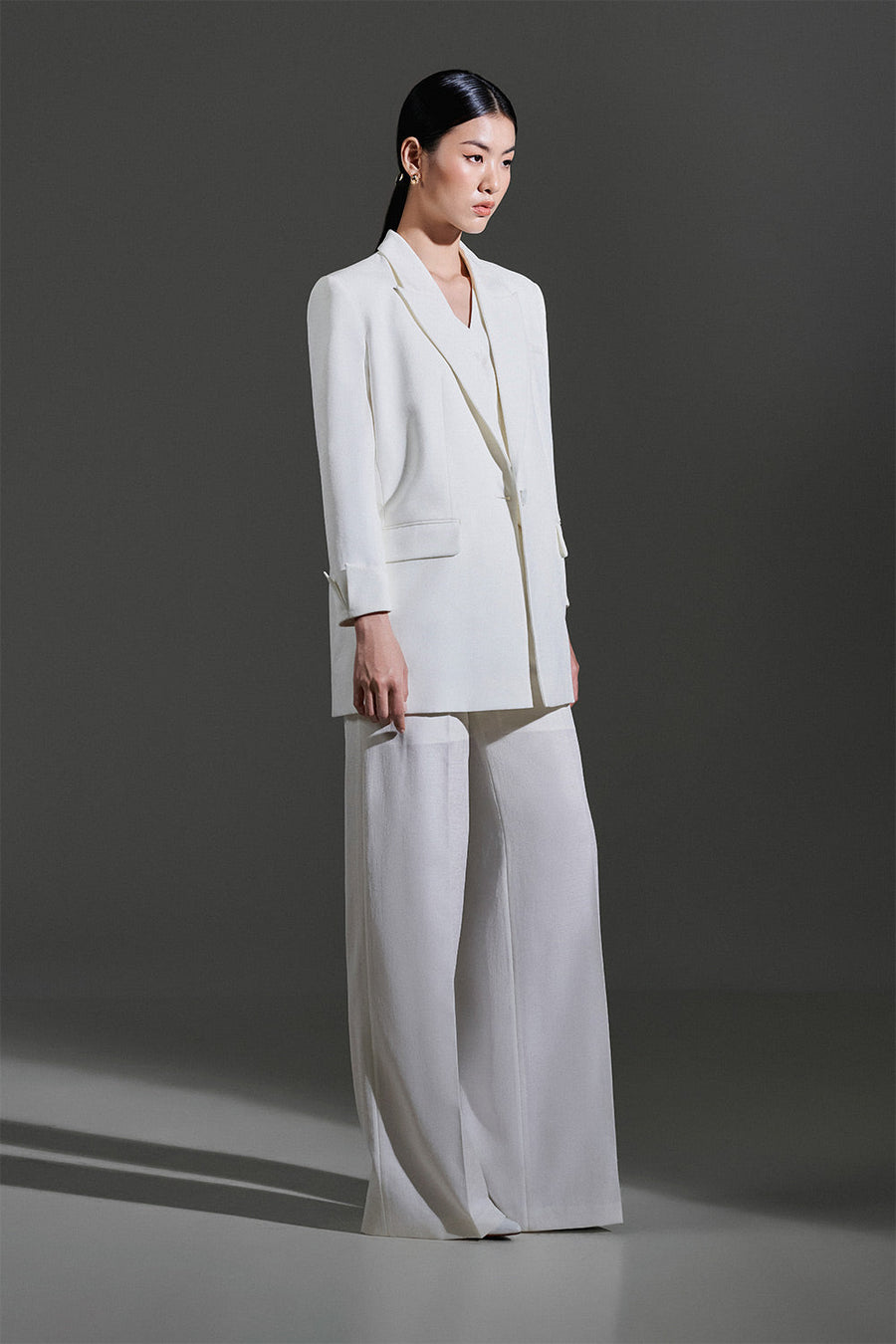Tove Straight Single Breasted Twinkle Taffeta Blazer 5