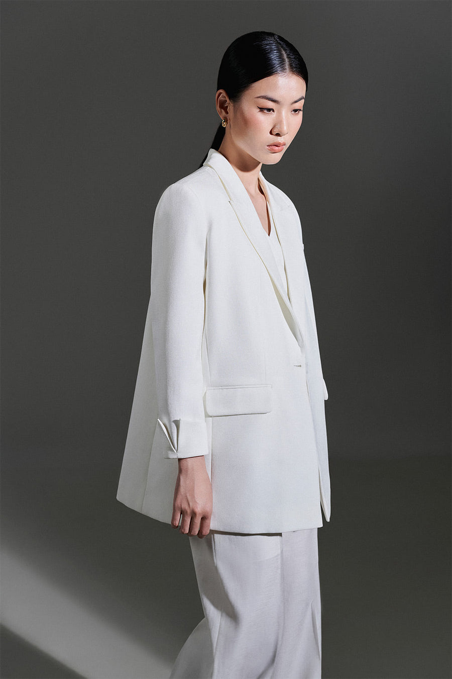 Tove Straight Single Breasted Twinkle Taffeta Blazer 2
