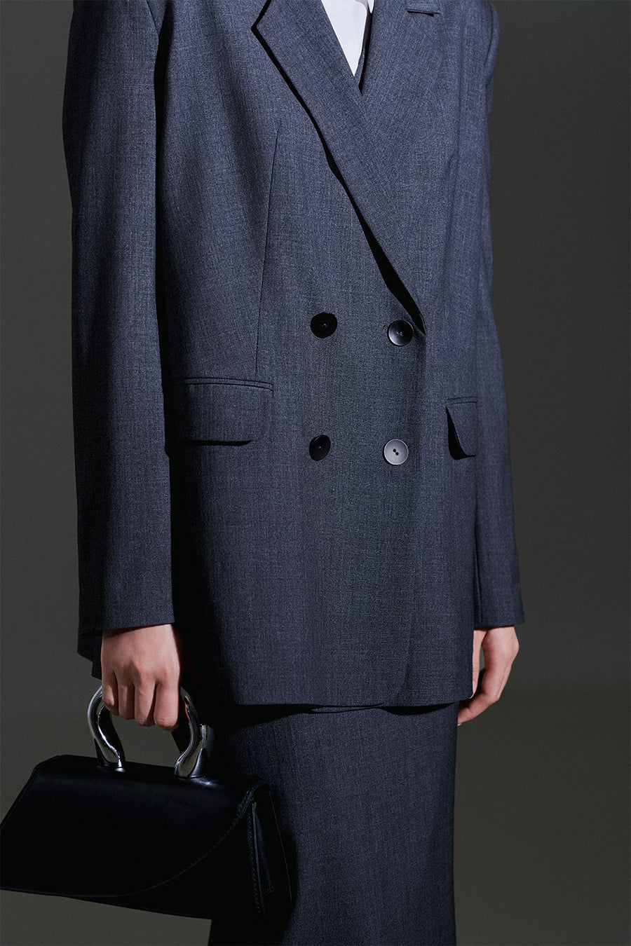 Zelda Straight Flap Pocket Wool Blend Blazer 3