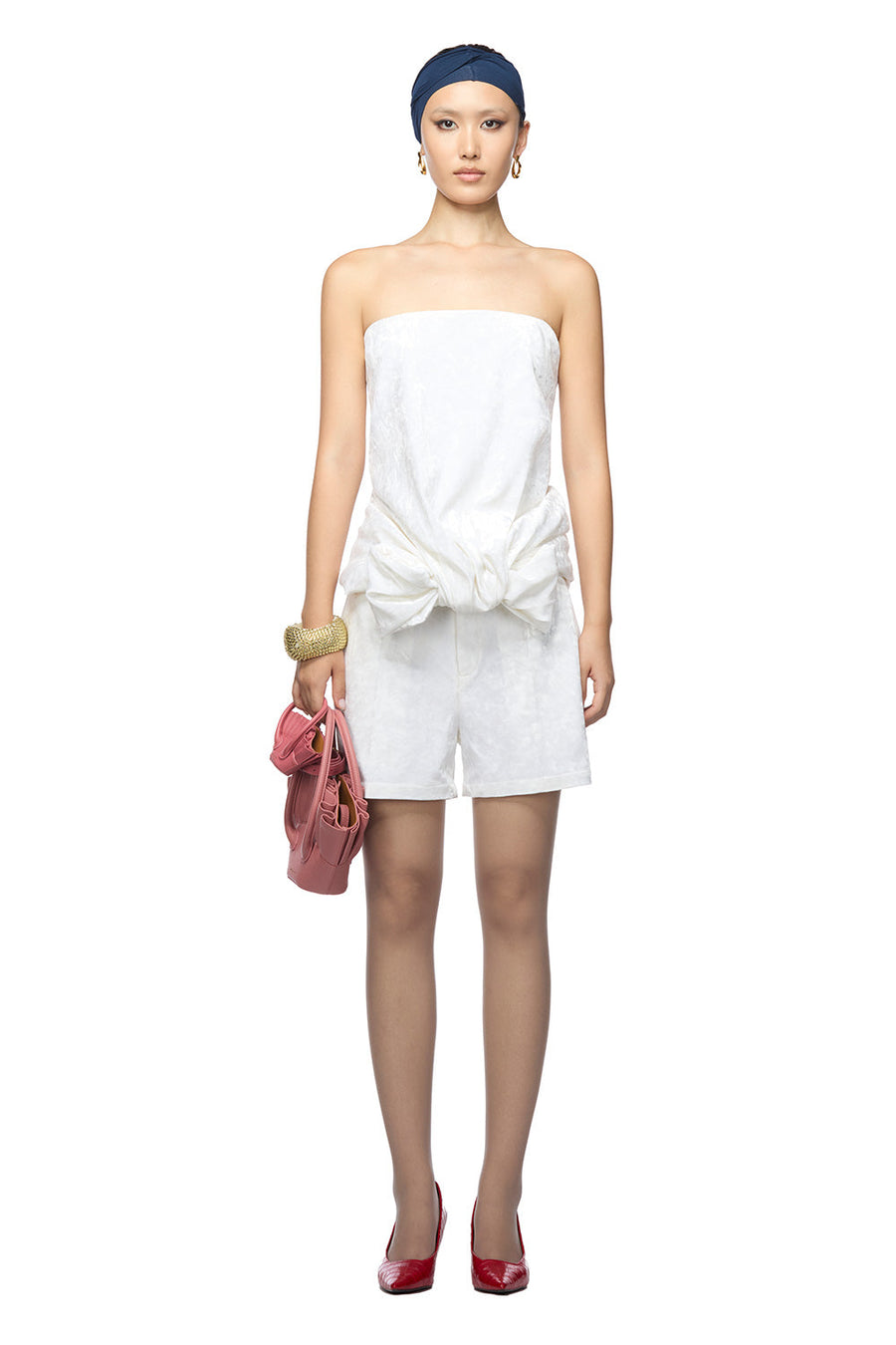 Collier Straight Wide Leg Velvet Mini Shorts Shorts DAS LA VIE