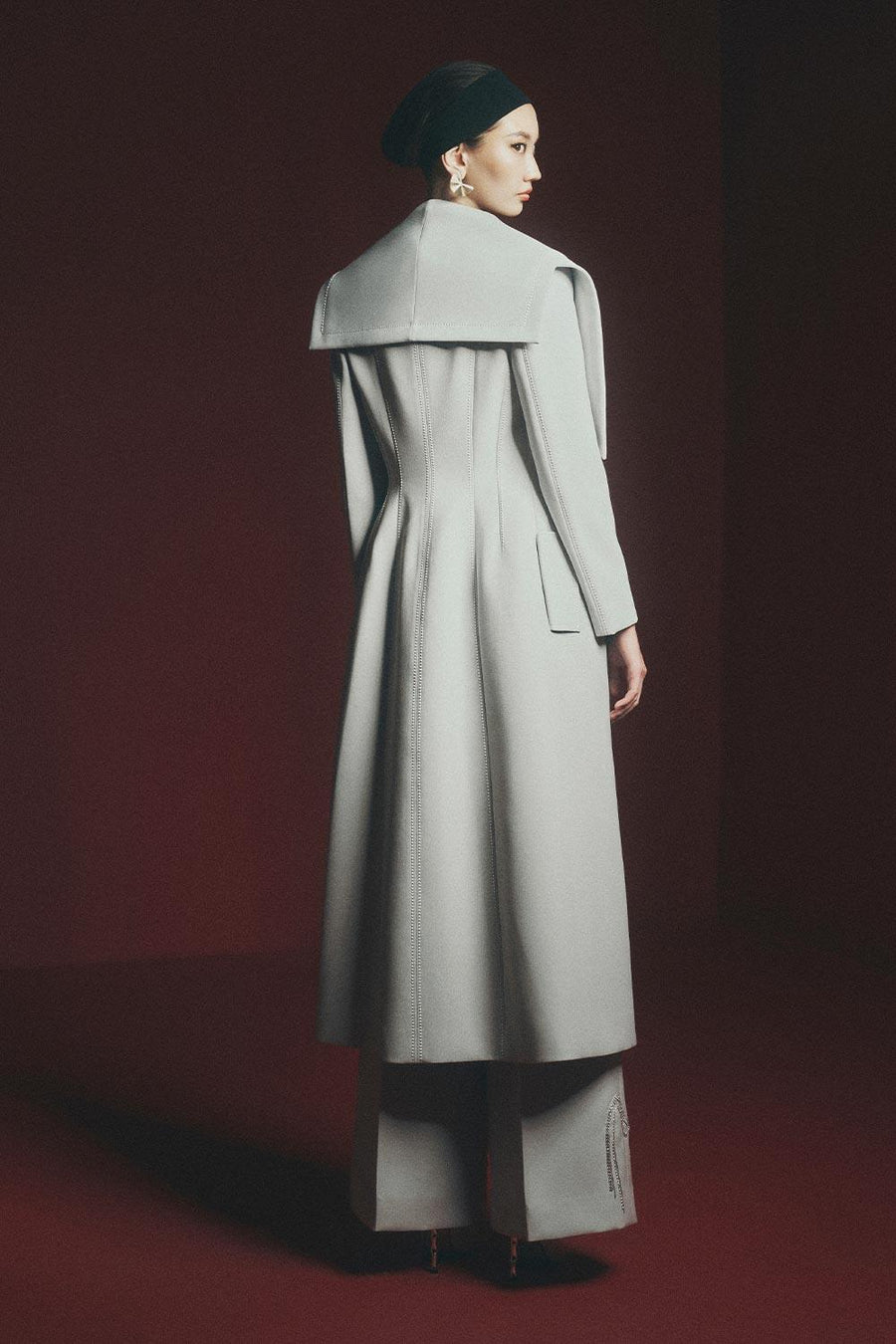 Cline Wrap Side Pocket Polyester Calf Length Trench Coat Trench Coat Maison des Copains
