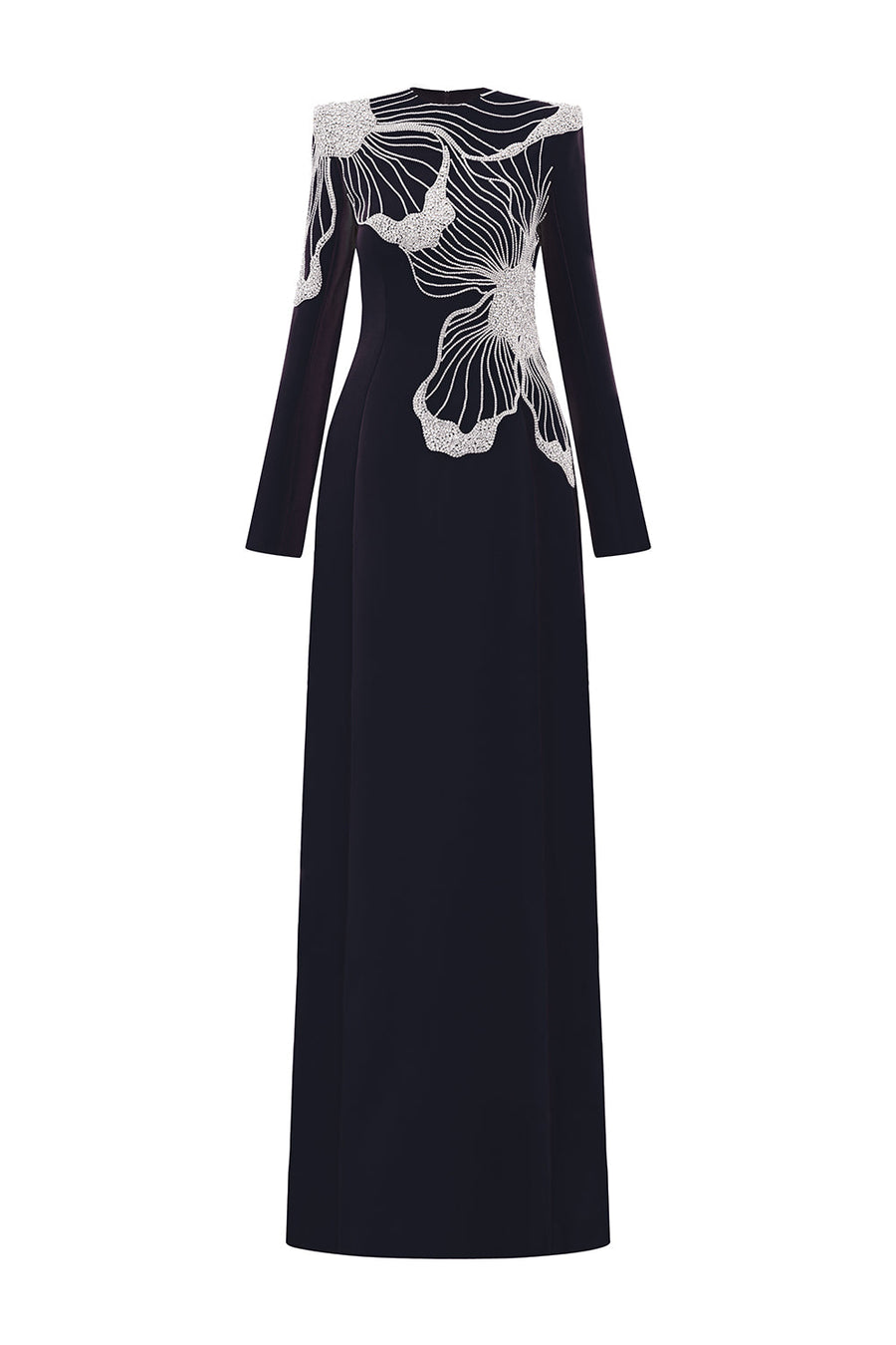 Kaitlin Sheath Square Shoulder Velvet Satin Floor Length Dress 10