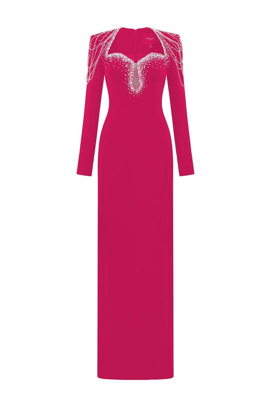 Jarvis Sheath Teardrop Cut-Out Crepe Floor Length Dress 9
