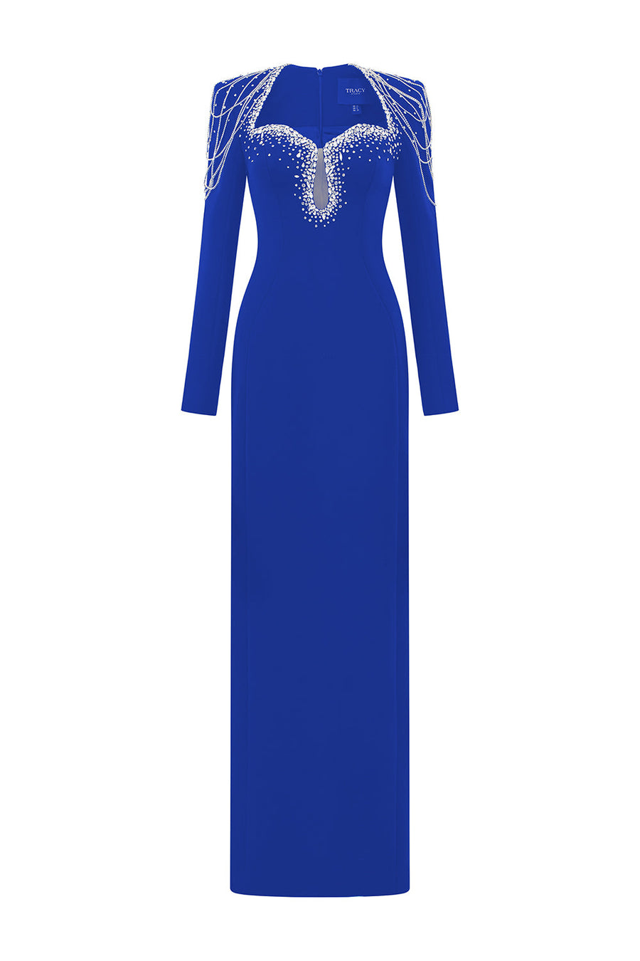 Jarvis Sheath Teardrop Cut-Out Crepe Floor Length Dress 8