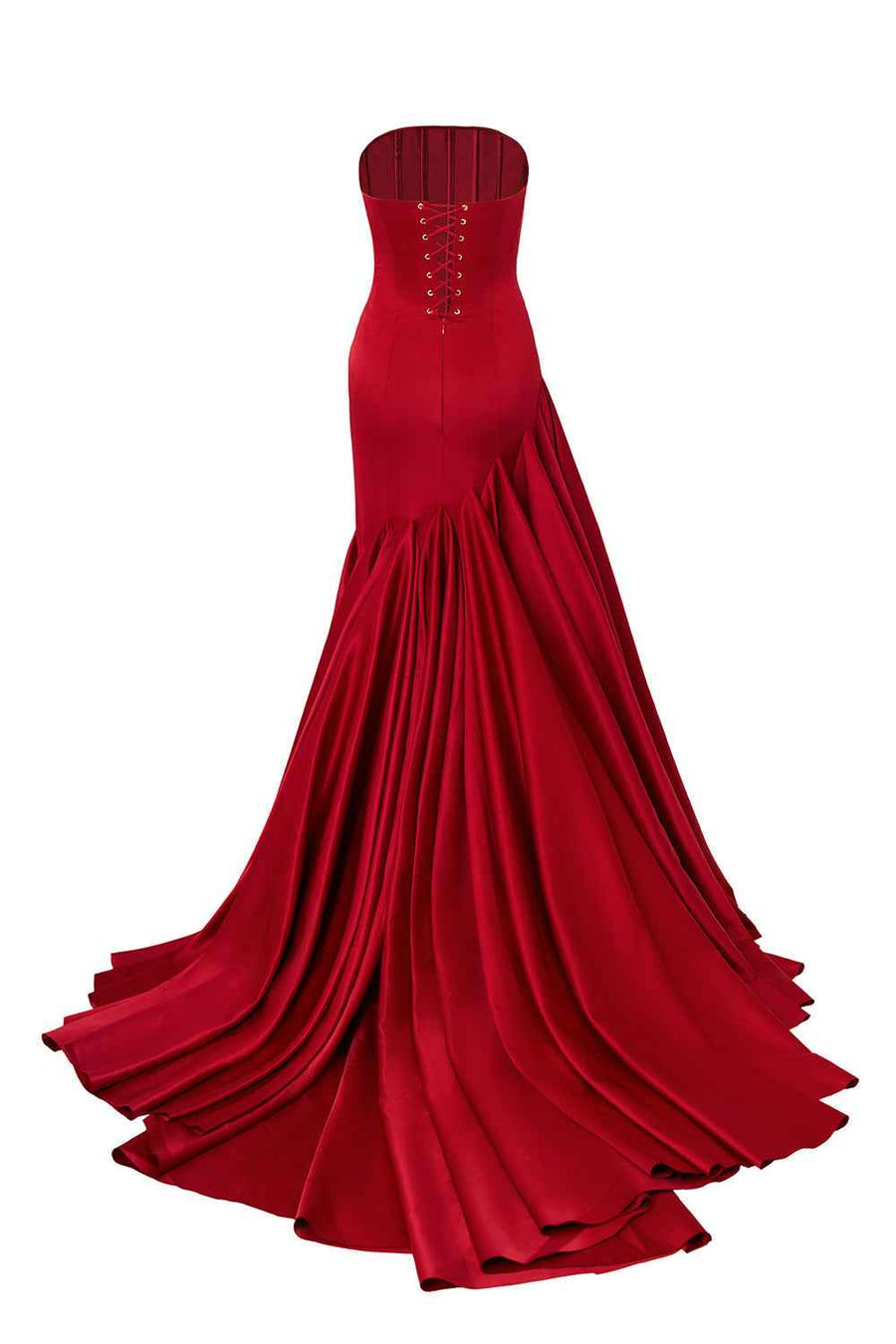 Juniper Mermaid Straight Across Neck Silk Maxi Dress