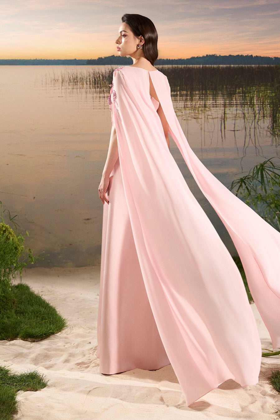 Meringue Cape Sleeve Maxi Dress 2