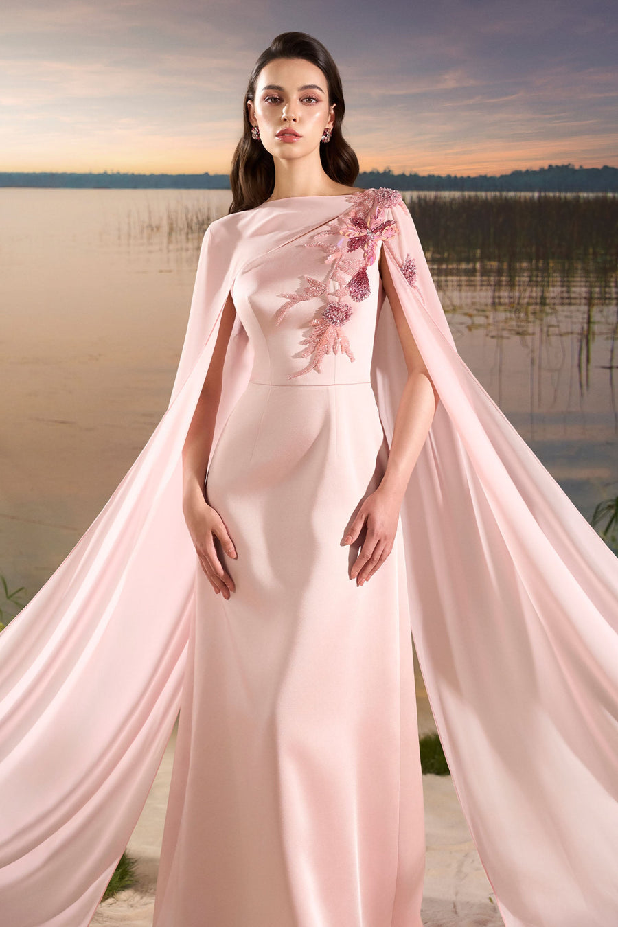 Meringue Cape Sleeve Maxi Dress 4