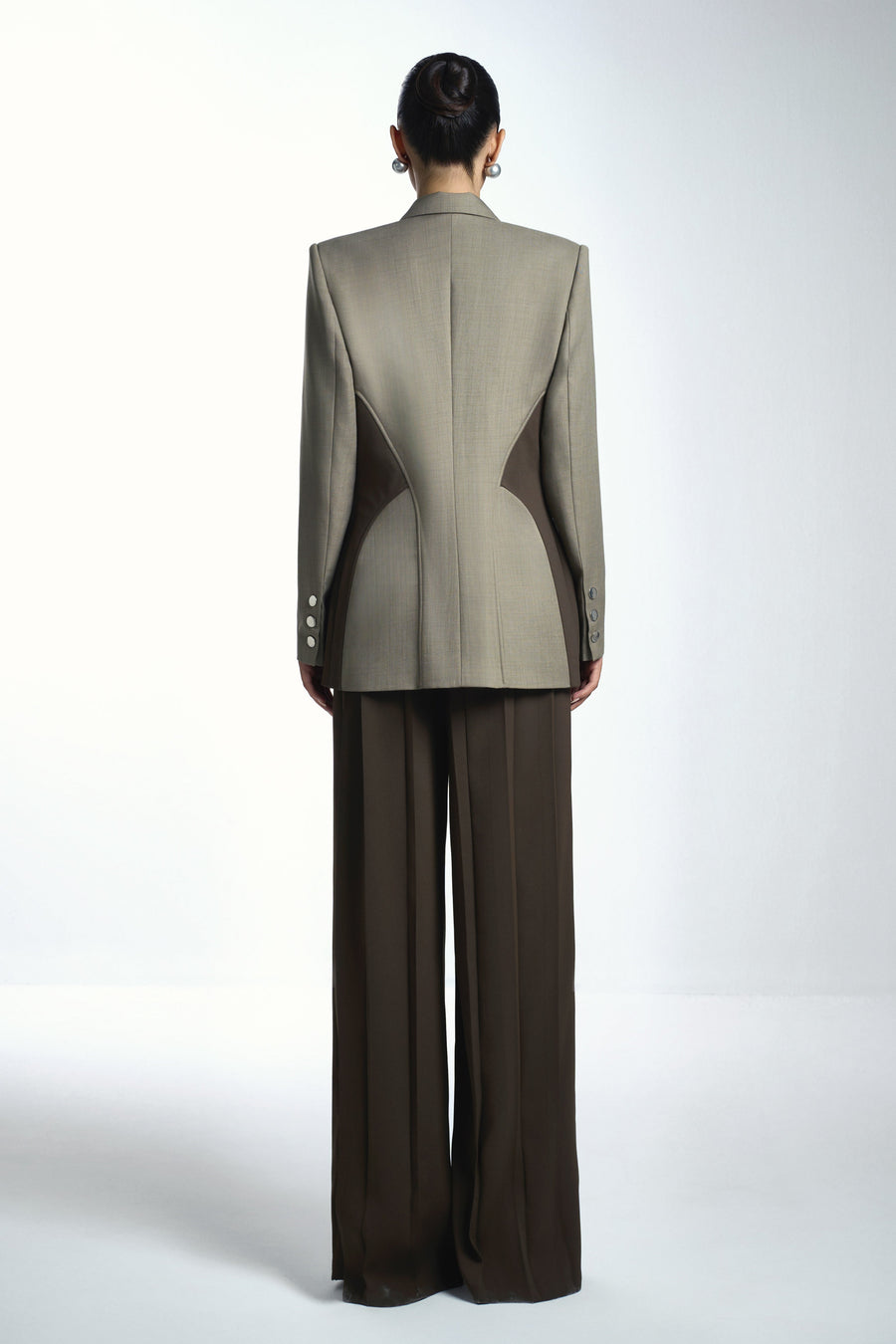 Vie Straight Draped Twill Floor Length Pants 6