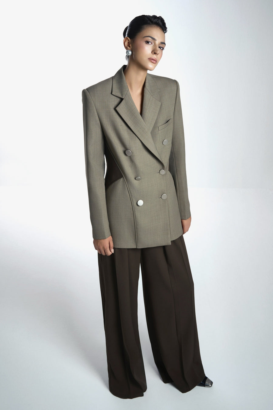 Vie Straight Draped Twill Floor Length Pants 5