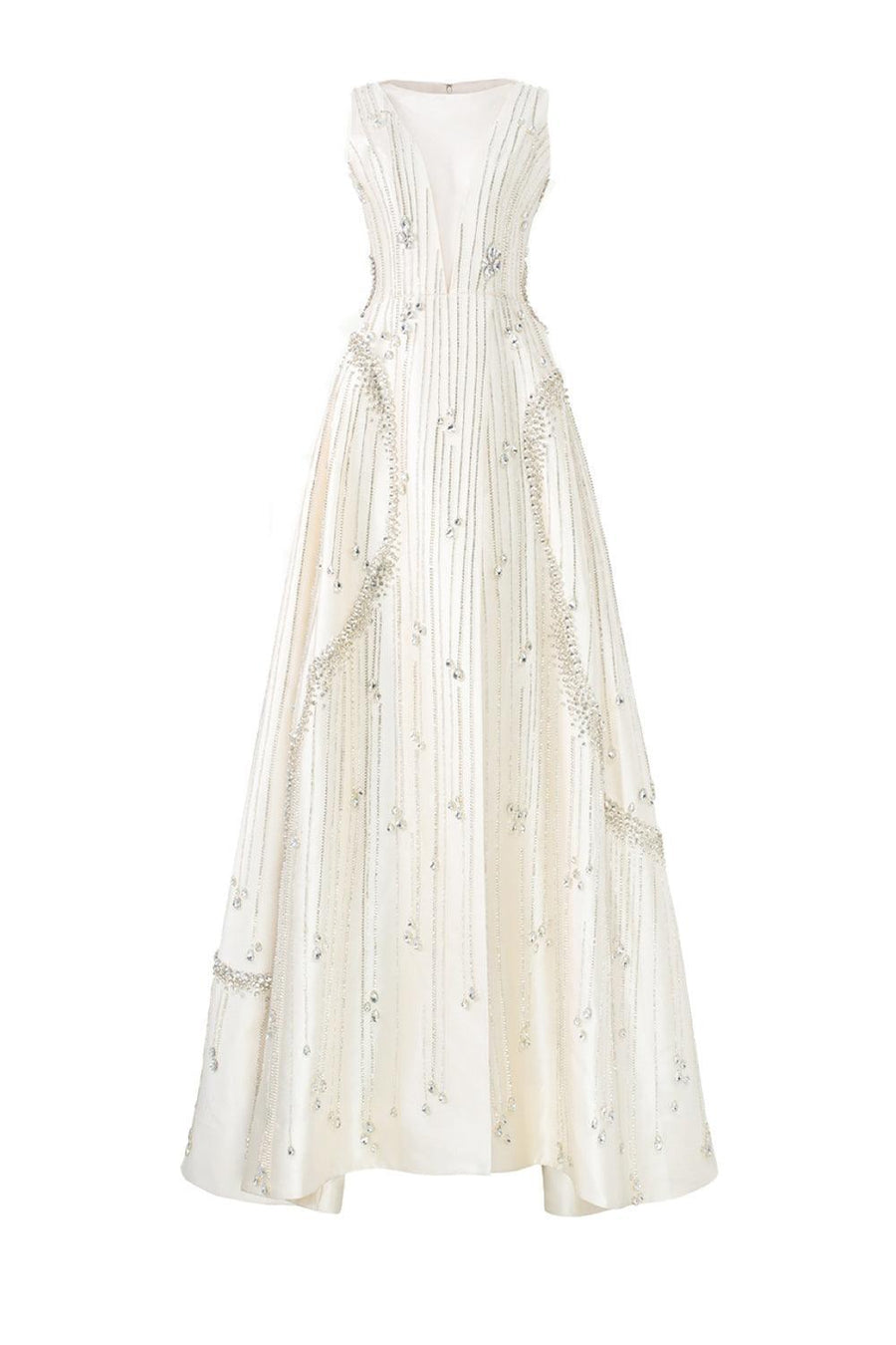 Hampton A-line Front Slit Taffeta Floor Length Dress 1