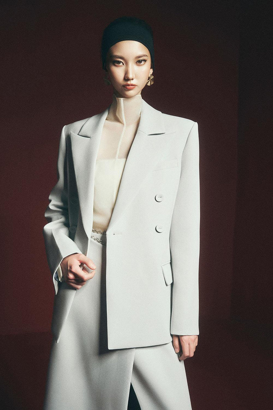 Arnold Straight Square Shoulder Polyester Blazer Blazer Maison des Copains