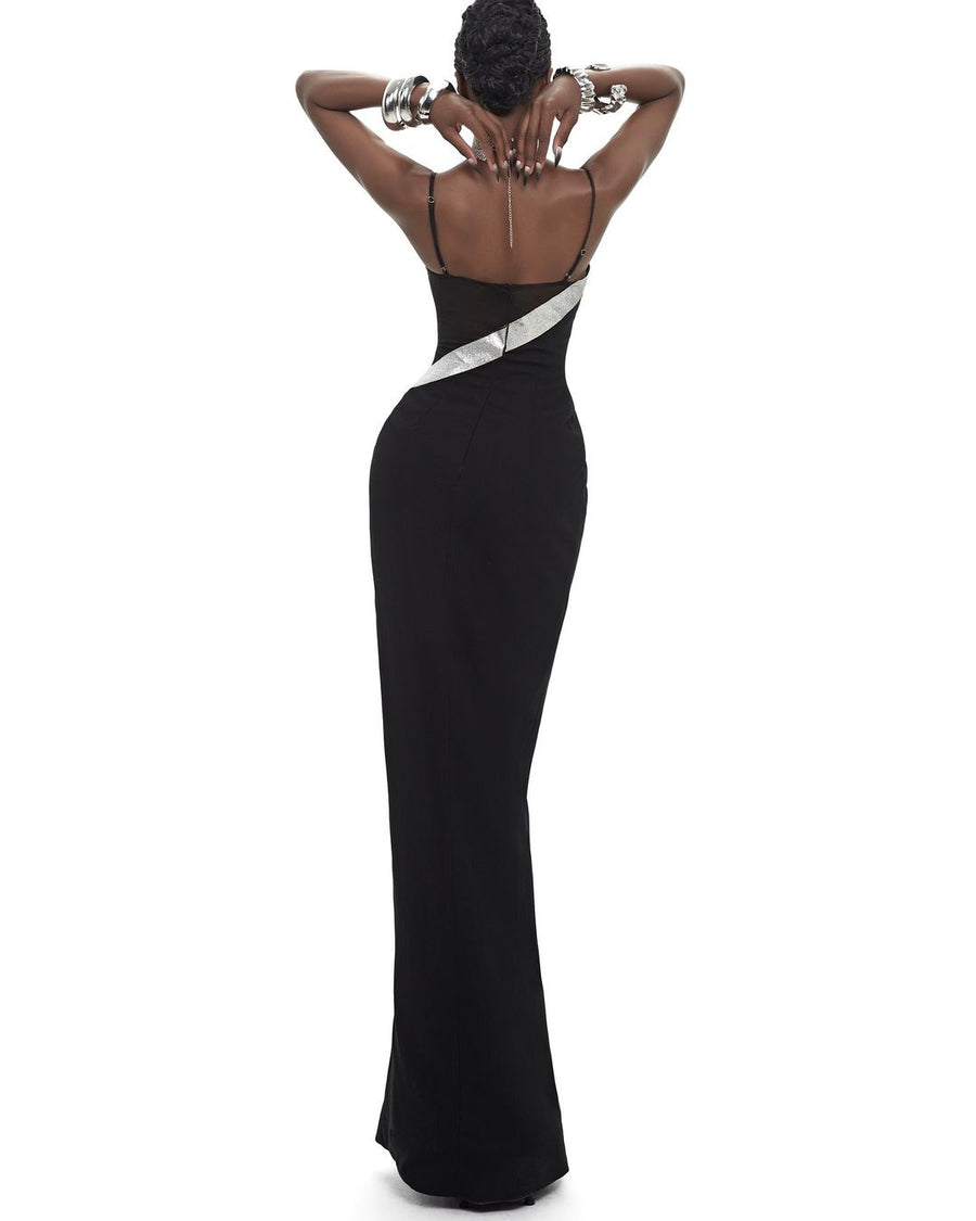 MAEL FEMME Silver Slip Midi Dress dress MAEL FEMME