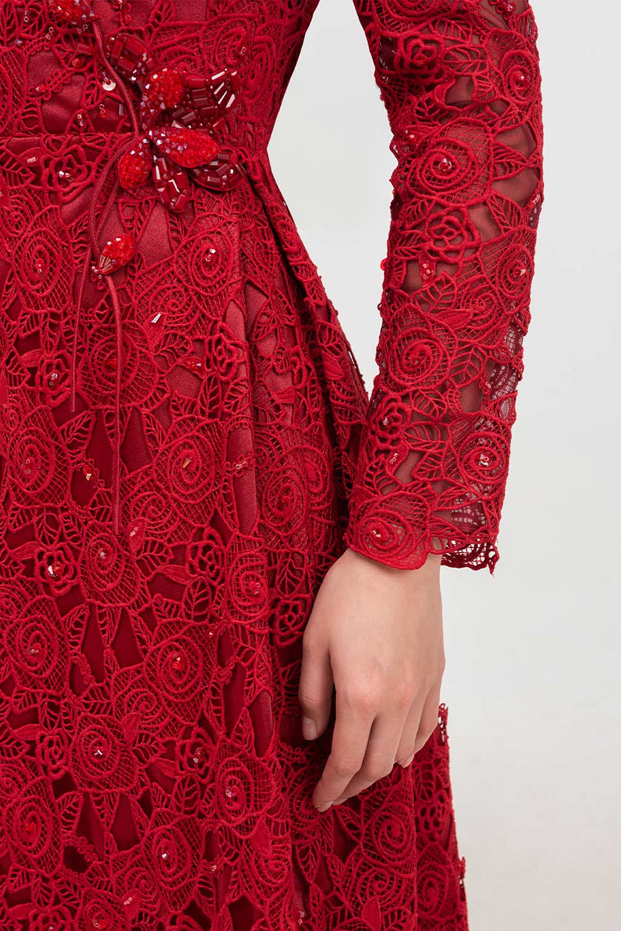 Starlit A-line Square Neck Lace Midi Dress Midi Dress IVY moda