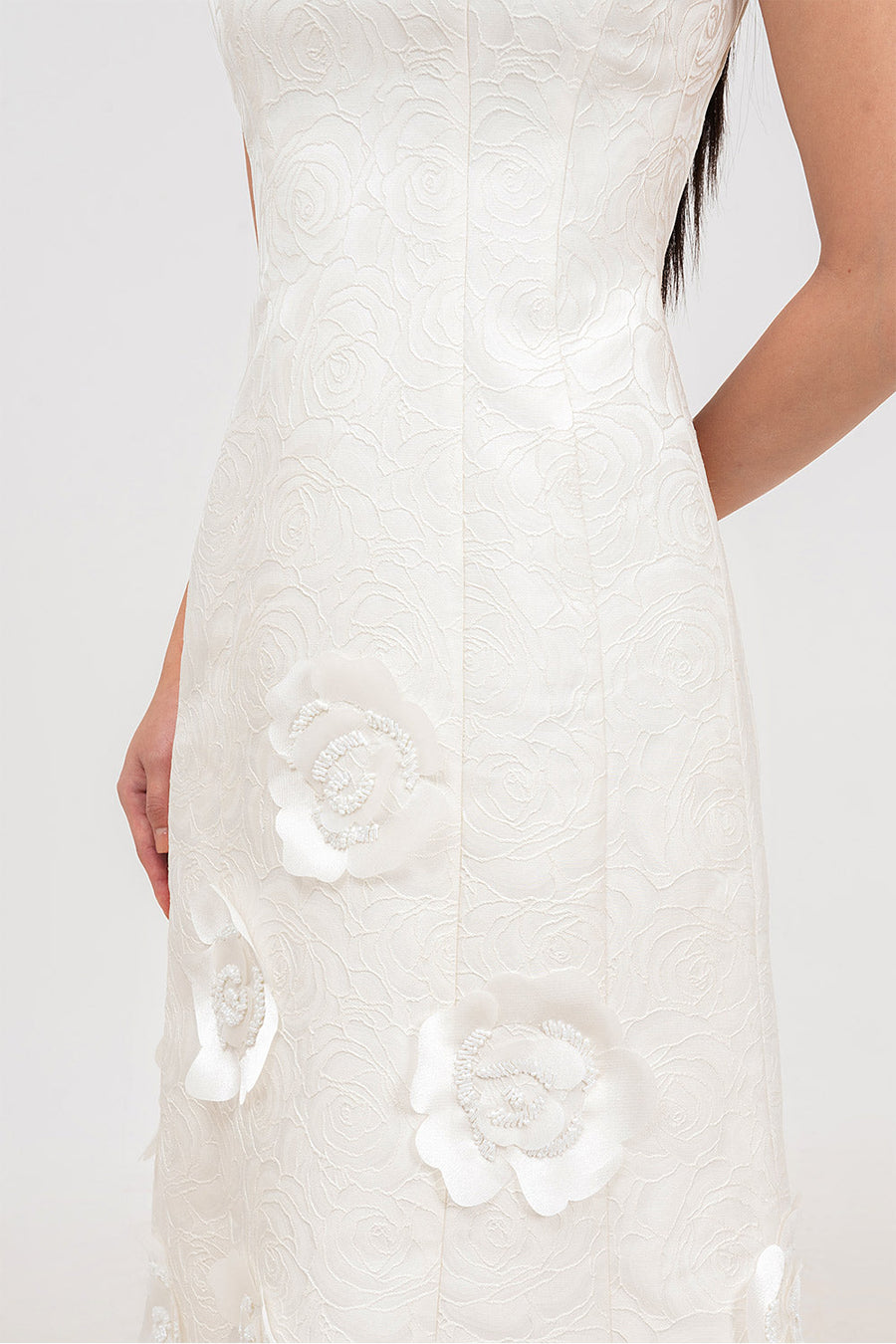 Rosalie A-line Long Sleeved Jacquard Calf Length Set 5