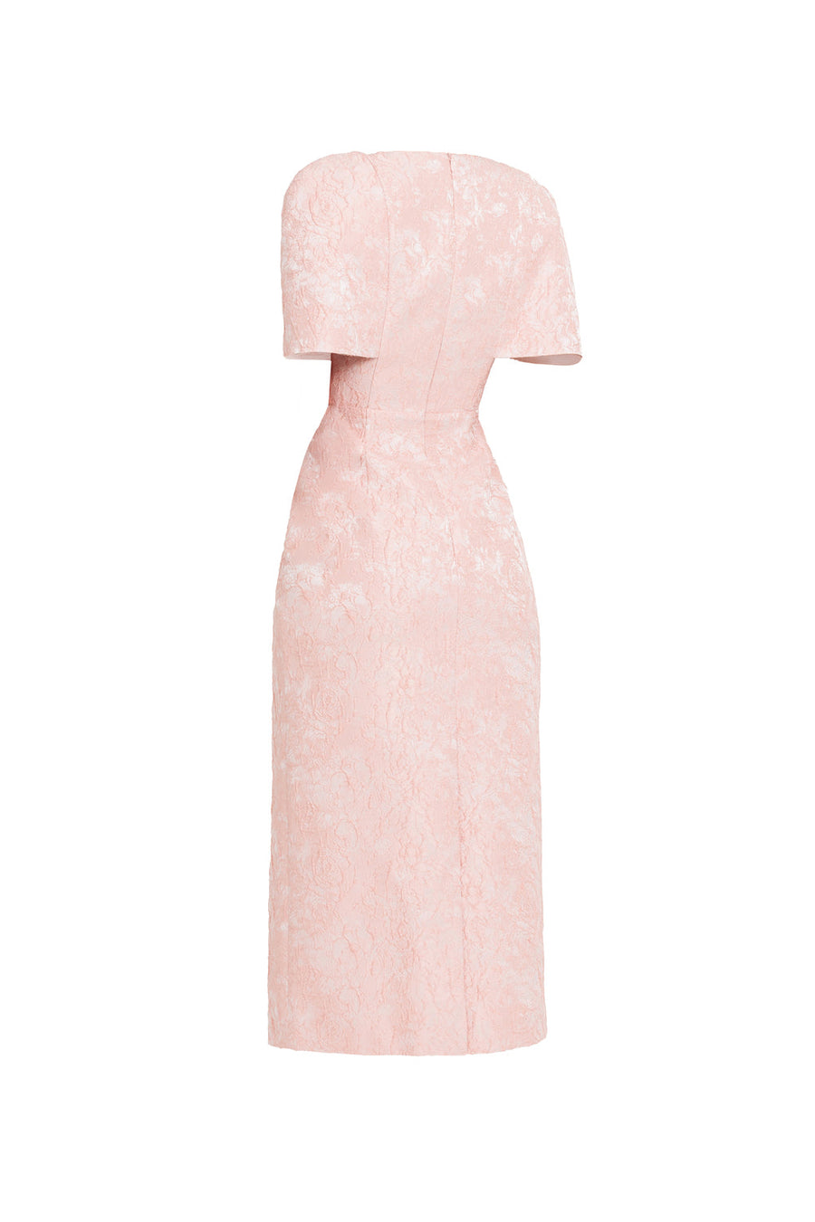 Grace Sheath Cape Sleeved Jacquard Midi Dress 9