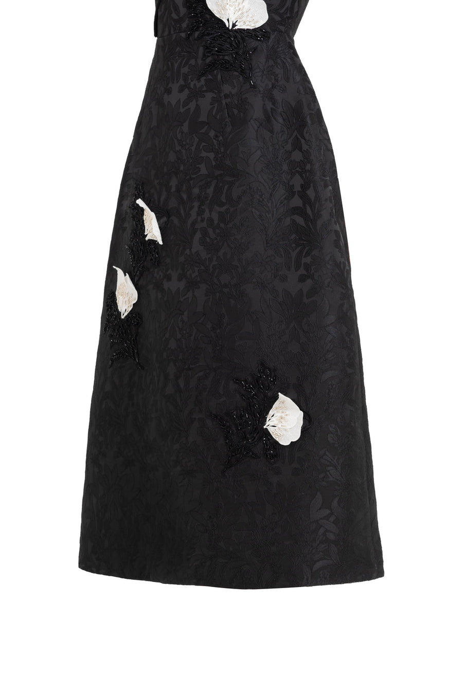 Vera A-line Cold Shoulder Sleeved Jacquard Midi Dress 10