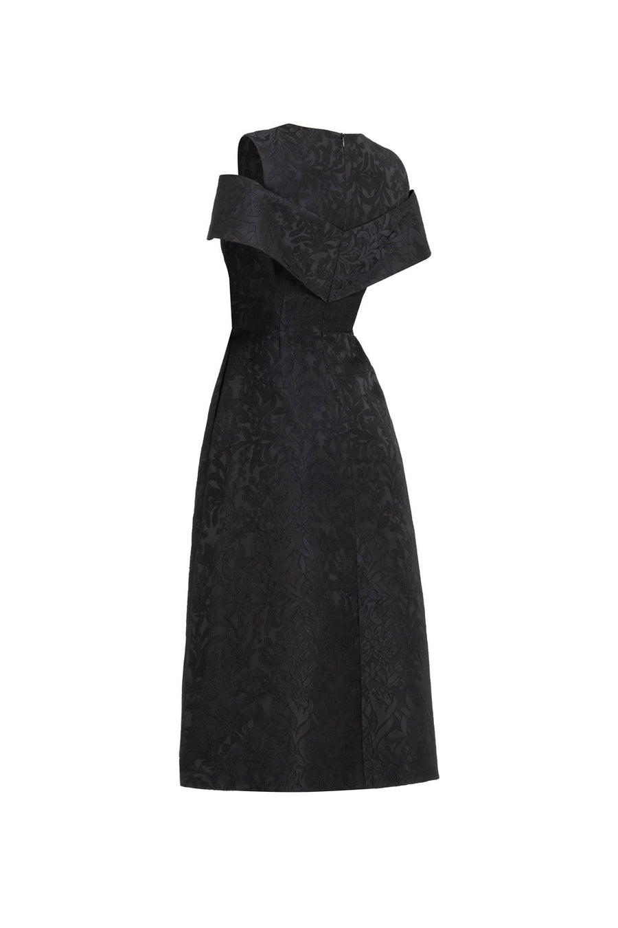 Vera A-line Cold Shoulder Sleeved Jacquard Midi Dress 11