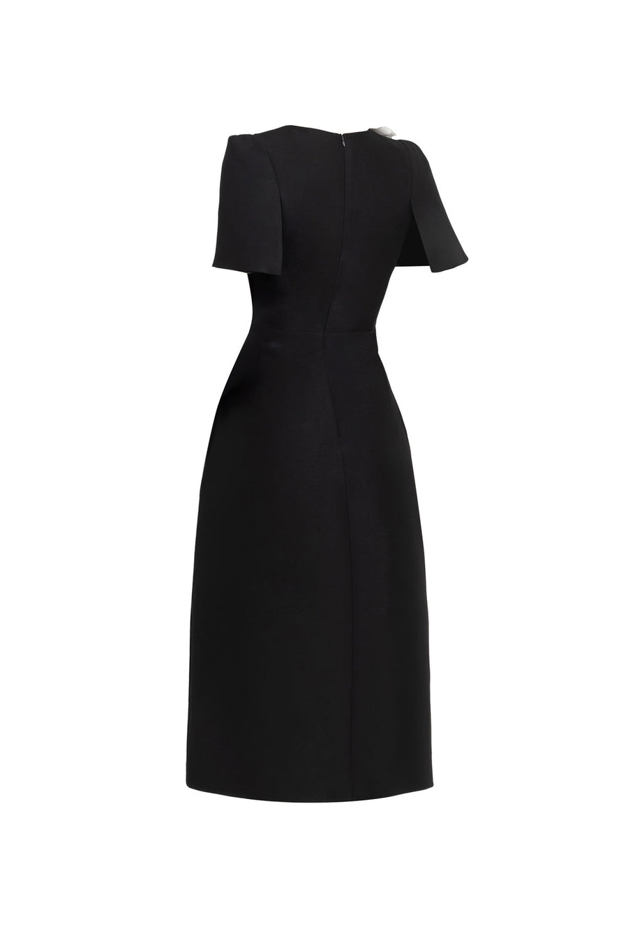Noir A-line V-Neck Taffeta Midi Dress 9