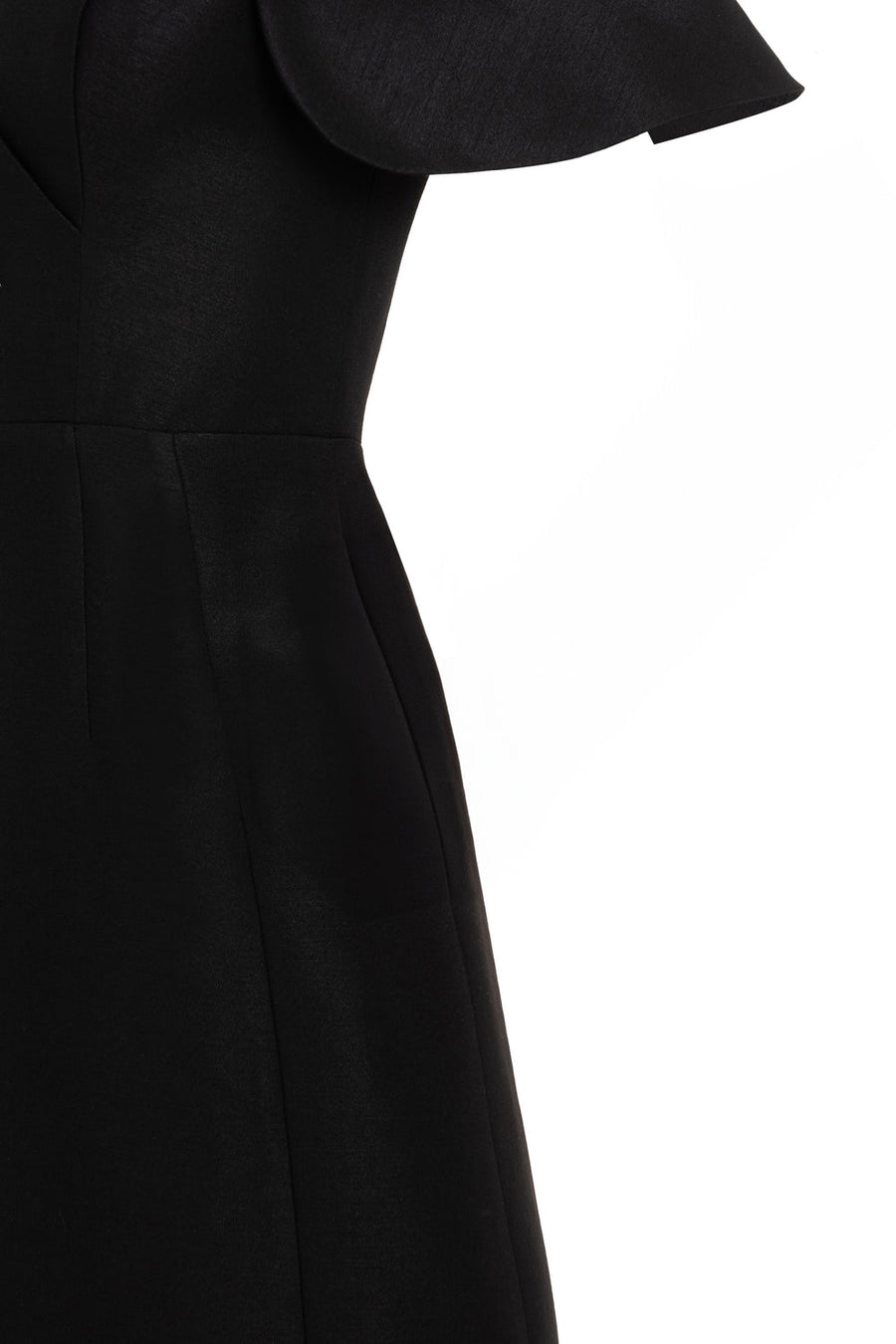 Noir A-line V-Neck Taffeta Midi Dress 6