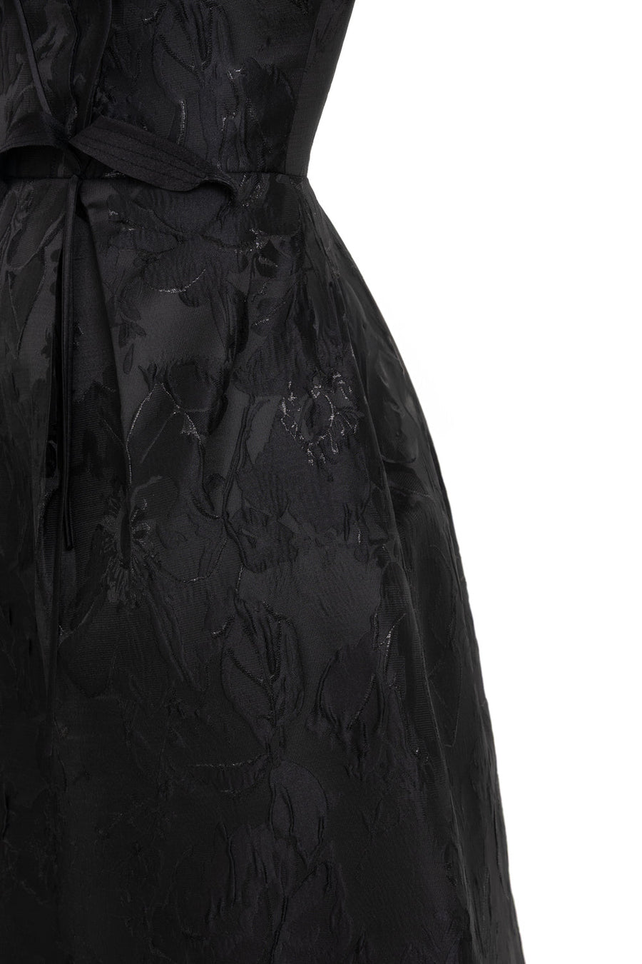 Noa A-line Curved Neck Jacquard Midi Dress 6