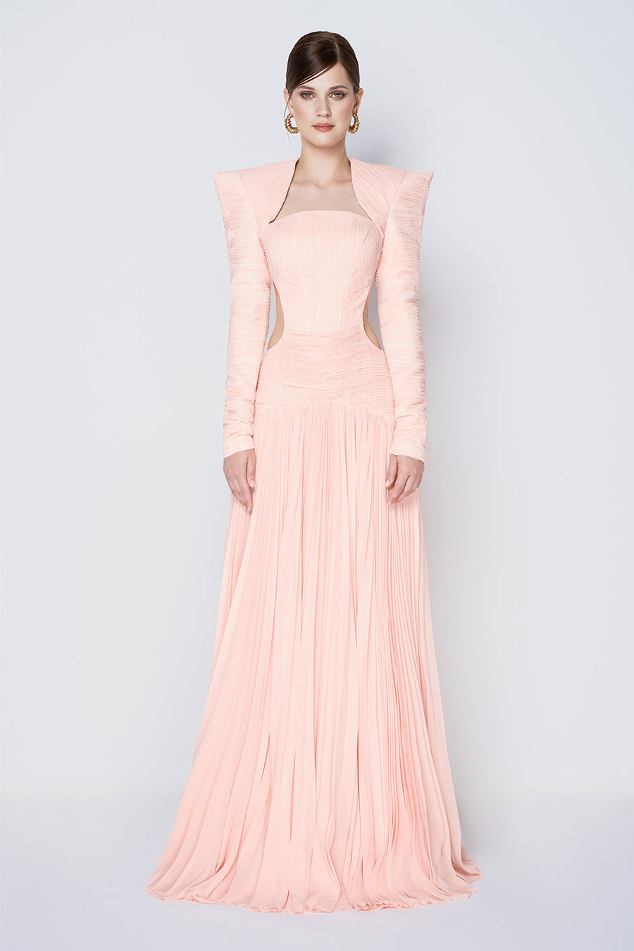 Celestial Drop Waist Square Shoulder Chiffon Floor Length Dress Maxi Dress CHYMEOCHY