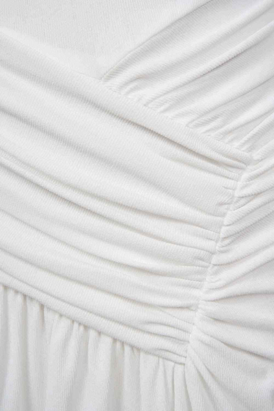 Minerva A-line Gathered Rib Knit Ankle Length Dress Maxi Dress Eegen Studio