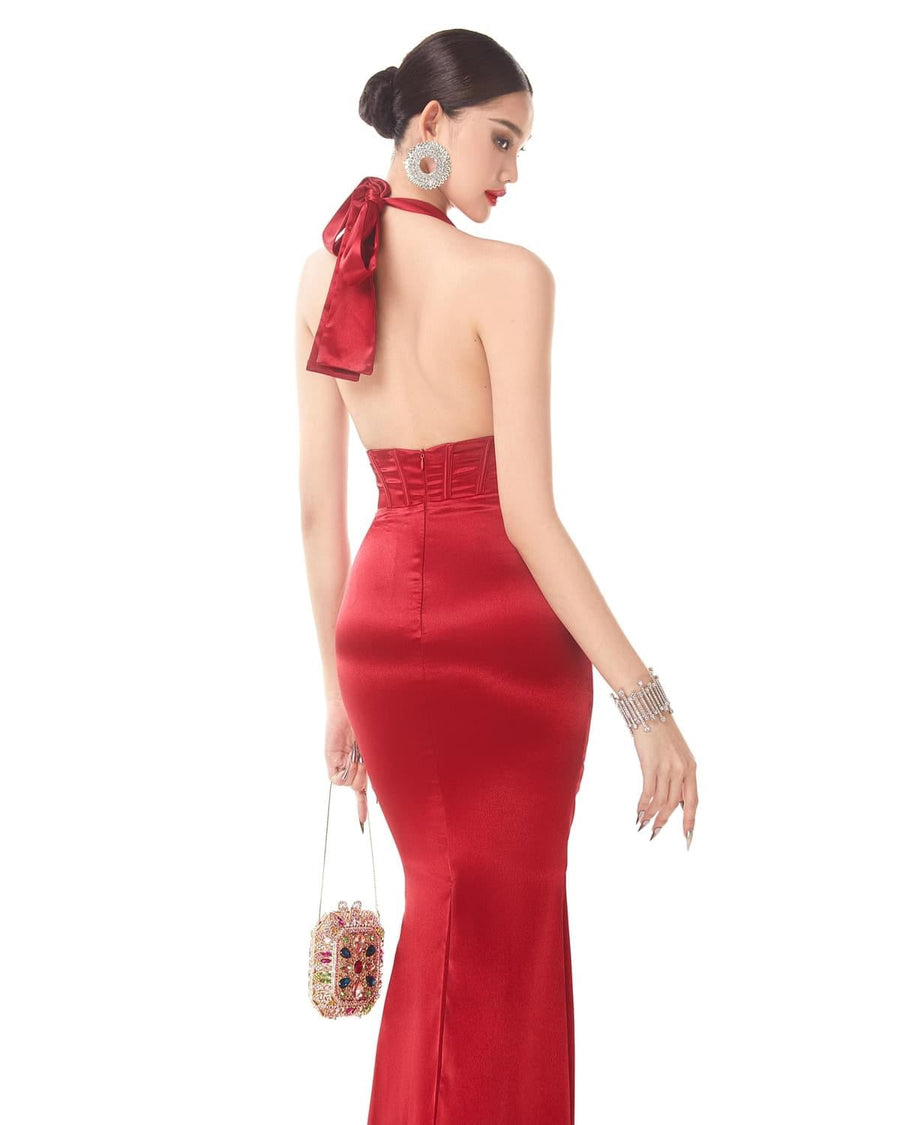 Mael Femme Sexy Halter Midi Dress dress MAEL FEMME