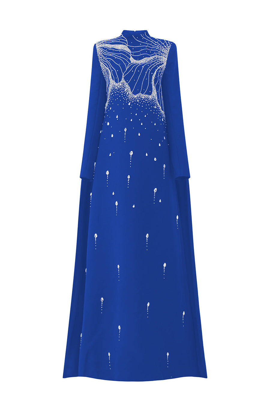 Jensen Straight Extended Flap Velvet Satin Floor Length Dress 10
