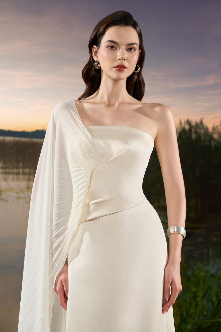 Zina Asymmetric Sleeve Maxi Dress 4