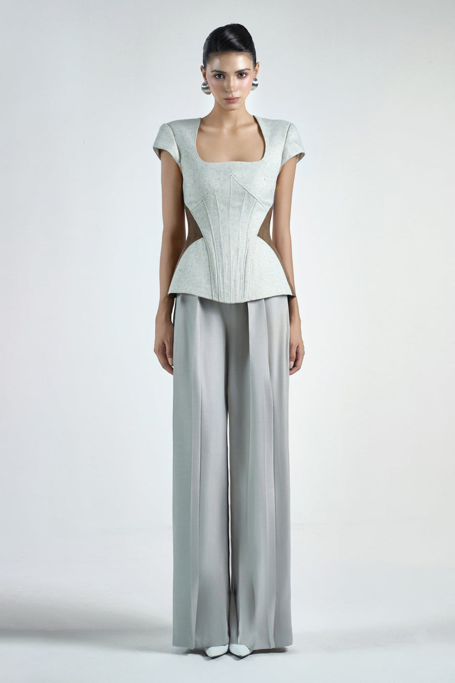 Vie Straight Draped Twill Floor Length Pants 3