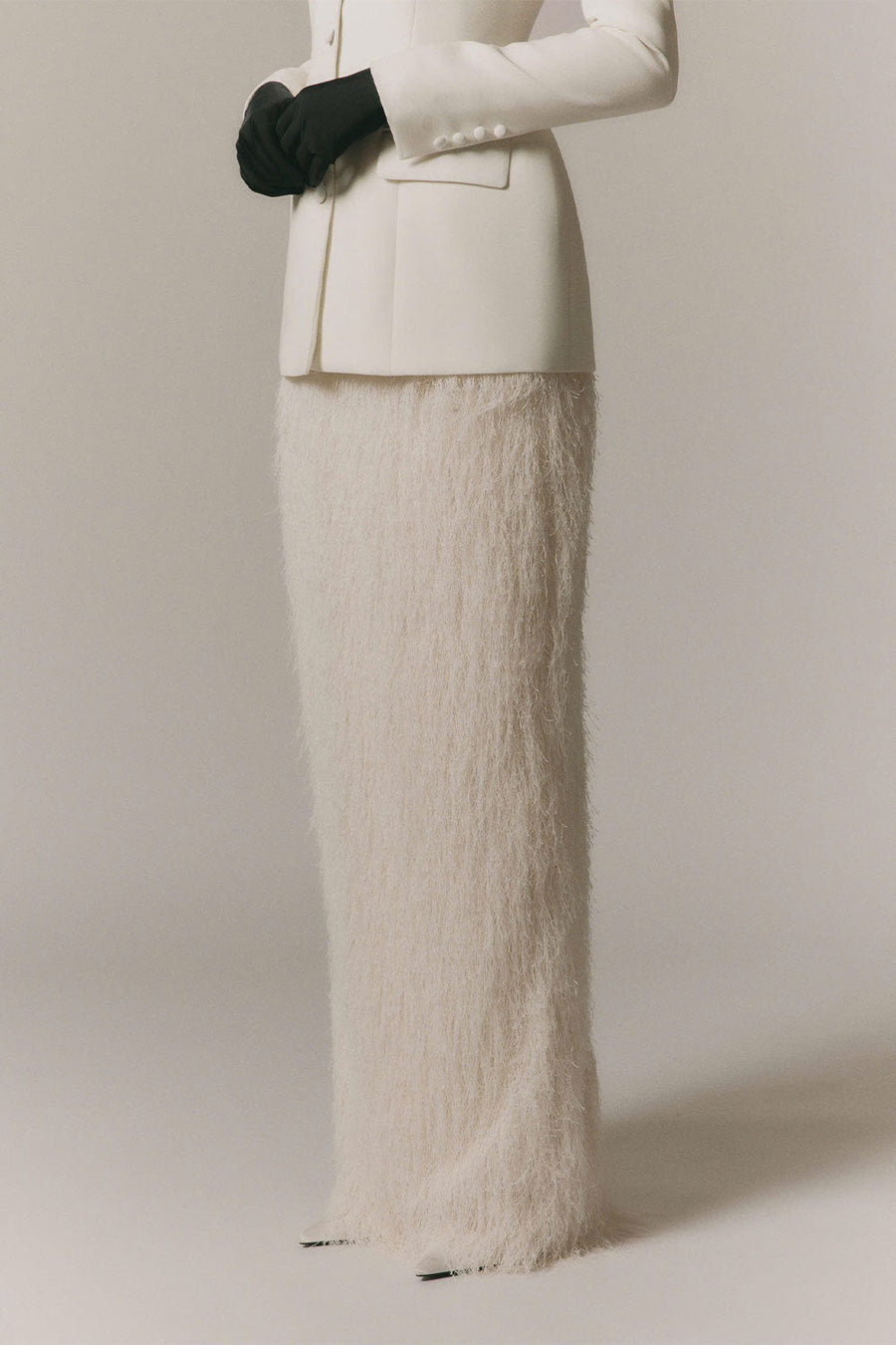 Chloe Straight Basic Microfiber Floor Length Skirt 2
