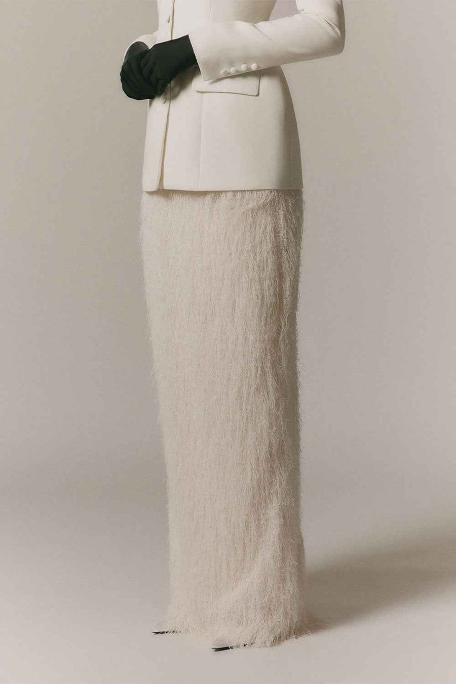 Milana Hourglass Button Poly Silk Jacket