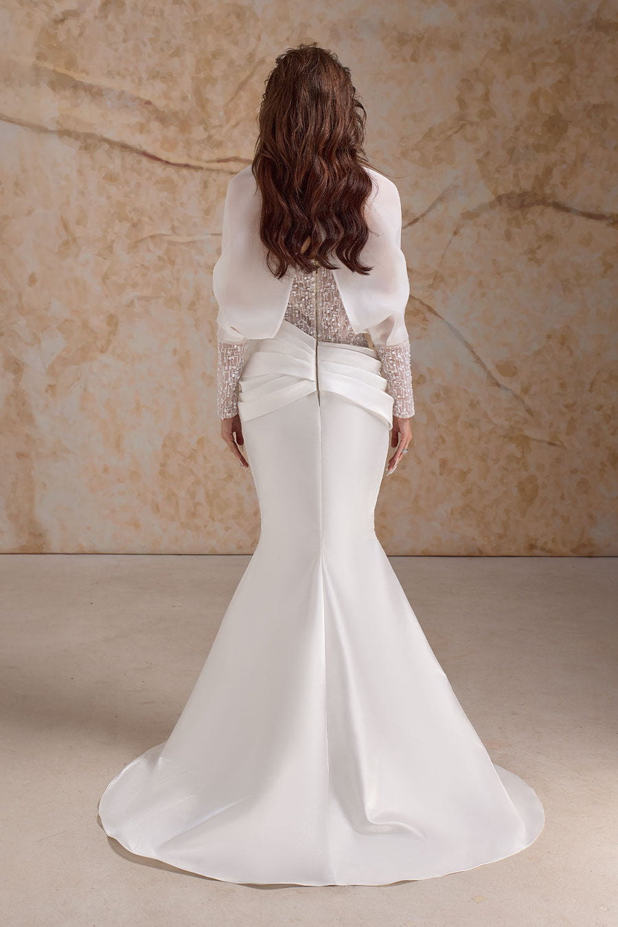 Elisora Mermaid Sequin Mesh Taffeta Floor Length Dress Gown Dress Calista de Minh Thanh
