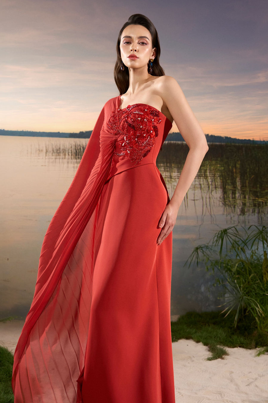 Orée One Shoulder Maxi Dress 4