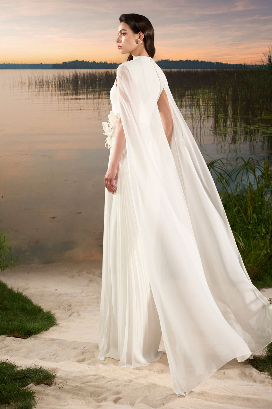 Elune Cape Sleeve Maxi Dress 2