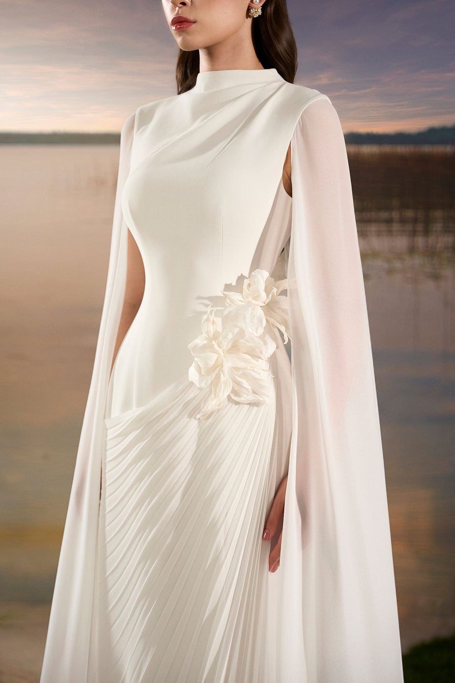 Elune Cape Sleeve Maxi Dress 5